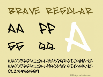 Brave Regular Version 1.0 Font Sample