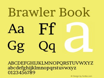 Brawler Book Version 1.000 Font Sample