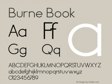 Burne Book Version 1.00 2013 Font Sample