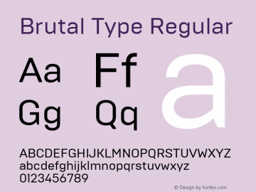 Brutal Type Regular Version 1.001;com.myfonts.brownfox.brutal-type.regular.wfkit2.47YU图片样张