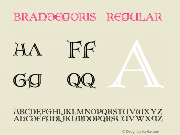 Brandegoris Regular Altsys Fontographer 4.0.3 5/4/98图片样张