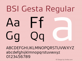 BSI Gesta Regular 1.001 Font Sample