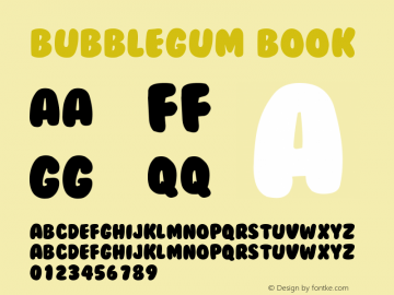 BubbleGum Book Version Altsys Fontographer Font Sample