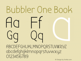 Bubbler One Book Version 1.001 Font Sample