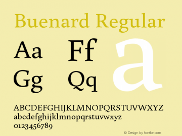 Buenard Regular Version 1.001 2011 Font Sample