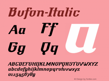 Bufon-Italic ☞ Version 001.001 ;com.myfonts.easy.demilan-studio.bufon.italic.wfkit2.version.4oeF图片样张