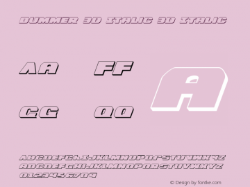 Bummer 3D Italic 3D Italic Version 1.0; 2007; initial release图片样张