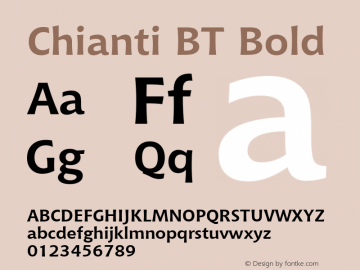 Chianti BT Bold Version 1.01 emb4-OT;com.myfonts.bitstream.chianti.bold.wfkit2.2fCq Font Sample
