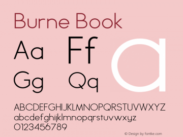 Burne Book Version 1.00 2013 Font Sample