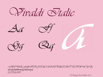 Vivaldi Italic Version 1.00 Font Sample