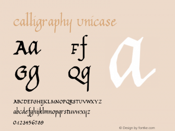 Calligraphy Unicase Version 1.0 Font Sample