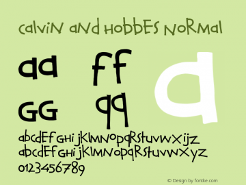 Calvin and Hobbes Normal Version 1.0 Font Sample