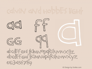 Calvin and Hobbes Light Version 1.00 Font Sample