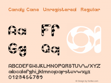 Candy Cane (Unregistered) Regular Macromedia Fontographer 4.1.4 6/23/97图片样张