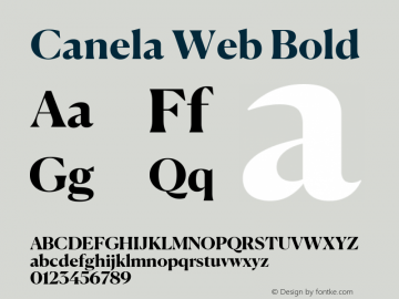 Canela Web Bold Version 1.1 2016图片样张