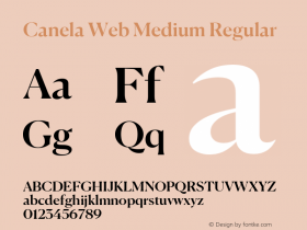 Canela Web Medium Regular Version 1.1 2016 Font Sample