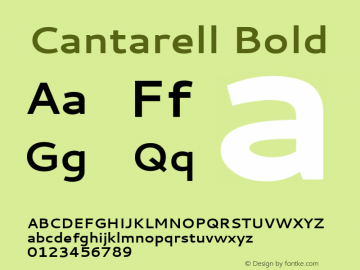 Cantarell Bold Version 001.001 Font Sample