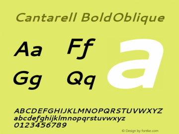 Cantarell BoldOblique Version 001.001 Font Sample