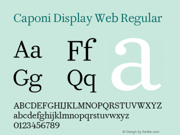 Caponi Display Web Regular Version 1.1 2010 Font Sample