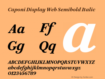 Caponi Display Web Semibold Italic Version 1.1 2013图片样张