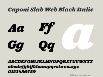 Caponi Slab Web Black Italic Version 1.1 2010图片样张