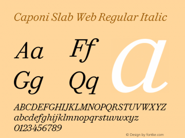 Caponi Slab Web Regular Italic Version 1.1 2010图片样张
