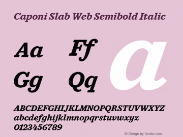 Caponi Slab Web Semibold Italic Version 1.1 2013图片样张