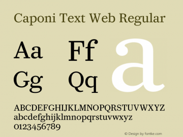 Caponi Text Web Regular Version 1.1 2013 Font Sample