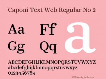 Caponi Text Web Regular No 2 Version 1.1 2013 Font Sample