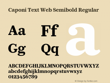 Caponi Text Web Semibold Regular Version 1.1 2013图片样张