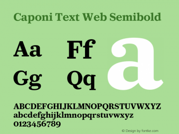 Caponi Text Web Semibold Version 1.1 2013 Font Sample