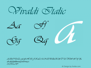 Vivaldi Italic Version 1.55 Font Sample