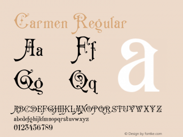 Carmen Regular Version 0.000 2006 initial release图片样张