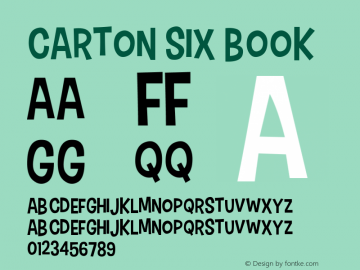 Carton Six Book Version v1.1 - 1/7/2012 Font Sample