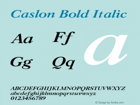 Caslon Bold Italic 001.001图片样张