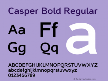 Casper Bold Regular Version 1.000 2011 initial release Font Sample