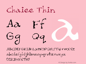 Chaiee Thin Version 2.00 Font Sample