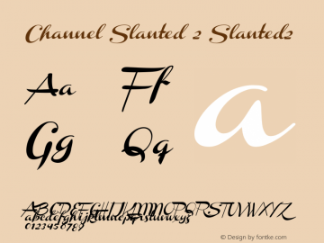 Channel Slanted 2 Slanted2 Version 001.000 Font Sample