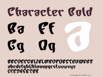 Character Bold Version Macromedia Fontograp Font Sample
