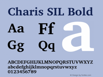 Charis SIL Bold Version 4.110; 2011; Maintenance release图片样张