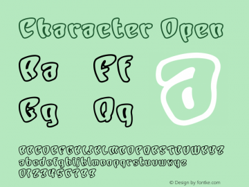 Character Open Macromedia Fontographer 4.1J 01.1.23 Font Sample