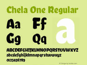 Chela One Regular Version 1.001 Font Sample