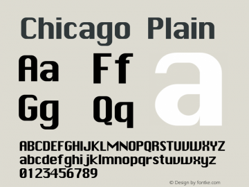 Chicago Plain 001.001 Font Sample