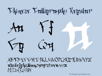 Chinese Calligraphy Regular Version 1.00 June 9, 2006, initial release Font Sample
