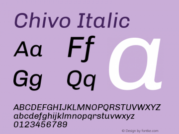 Chivo Italic Version 1.000图片样张