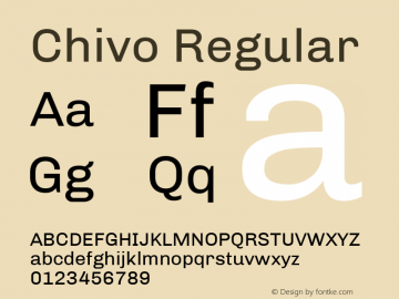 Chivo Regular Version 1.001 Font Sample