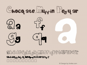 Chocolate_Muffin Regular Version 1.00 October 23, 2005, initial release Font Sample