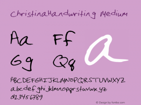 ChristinaHandwriting Medium Version 001.000 Font Sample