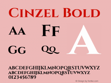 Cinzel Bold Version 1.001;PS 001.001;hot图片样张