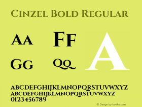 Cinzel Bold Regular Version 1.001;PS 001.001;hotconv 1.0.56;makeotf.lib2.0.21325 Font Sample